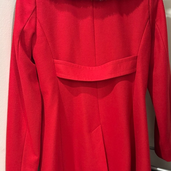 Jacob Red Wool Coat with Faux Fur Collar – Women’s Size XS - Picture 2 of 2